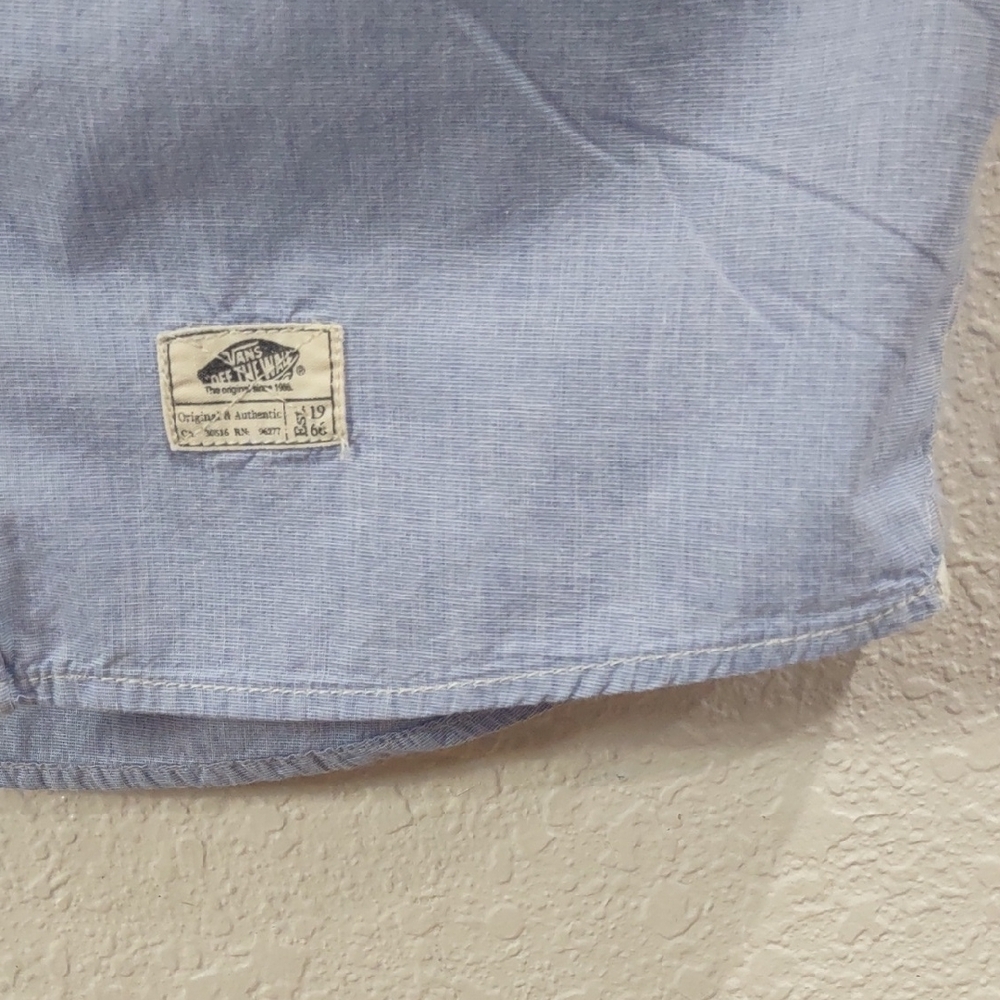 VANS Light Blue Short Sleeve Button-Up Shirt - Picture 4 of 17